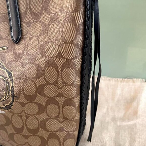 Coach Chelsea Champlain Animation Tattoo Roses Signature C Large Tote F76778 - Picture 5 of 6